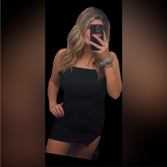 Split hem form fitted slip dress - Picture 4 of 4